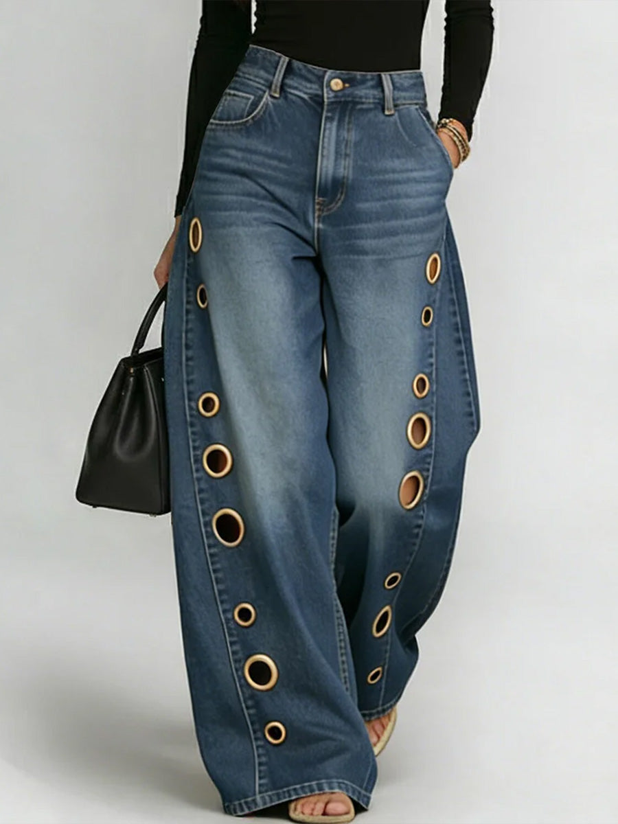 🔥Summer Arrivals🌟Women's New High-waisted Casual Loose Wide-leg Jeans