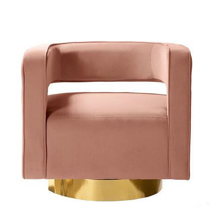 Agata Velvet Swivel Barrel Armchair