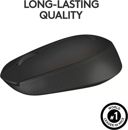 Logitech M170 Wireless Mouse for PC, Mac, Laptop, 2.4 GHz with USB Mini Receiver, Optical Tracking, 12-Months Battery Life, Ambidextrous - Blue Grey
