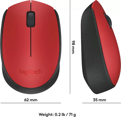 Logitech M170 Wireless Mouse for PC, Mac, Laptop, 2.4 GHz with USB Mini Receiver, Optical Tracking, 12-Months Battery Life, Ambidextrous - Blue Grey