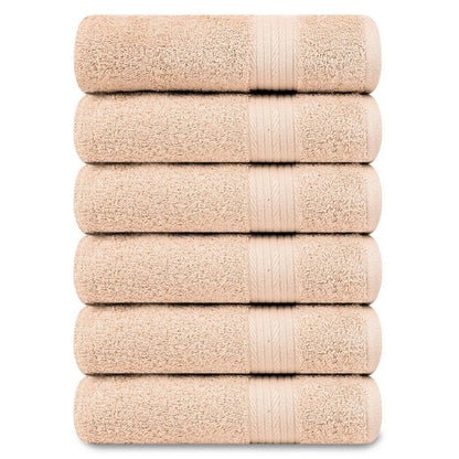 Superior Cotton 600 GSM Hand Towels 18x28 Inch by Ample Decor - 6 Pcs