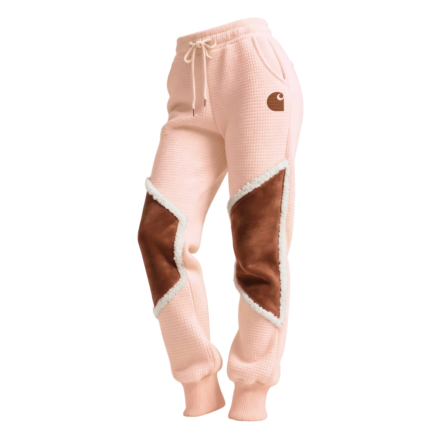 🔥𝗖𝗹𝗲𝗮𝗿𝗮𝗻𝗰𝗲 𝗦𝗮𝗹𝗲🌟Women's Retro Western Waffle Contrast Suede Track Pants-Off-white
