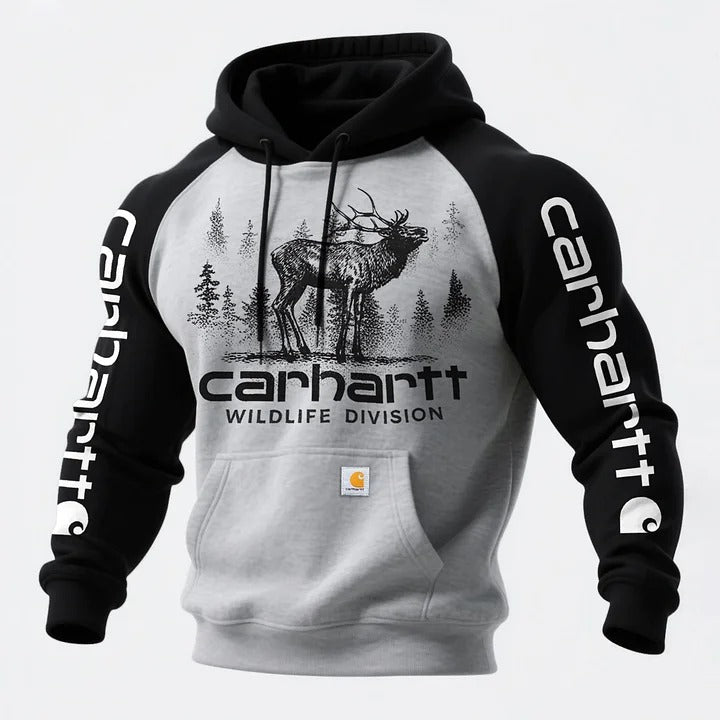 🔥𝗖𝗹𝗲𝗮𝗿𝗮𝗻𝗰𝗲 𝗦𝗮𝗹𝗲🌟Retro Western Style Ethnic Print Contrast Color Stitching Hooded Sweatshirt
