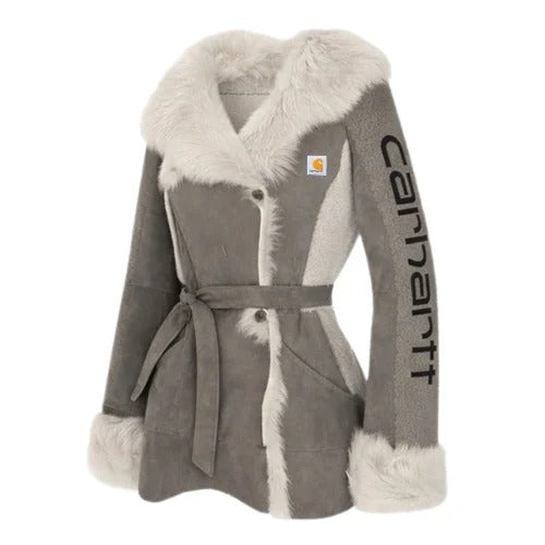 🔥𝗖𝗹𝗲𝗮𝗿𝗮𝗻𝗰𝗲 𝗦𝗮𝗹𝗲🌟Winter Chic Faux Fur Trimmed Jacket with Scarf Detail