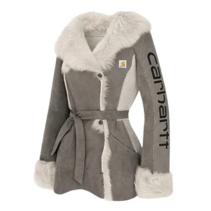 🔥𝗖𝗹𝗲𝗮𝗿𝗮𝗻𝗰𝗲 𝗦𝗮𝗹𝗲🌟Winter Chic Faux Fur Trimmed Jacket with Scarf Detail