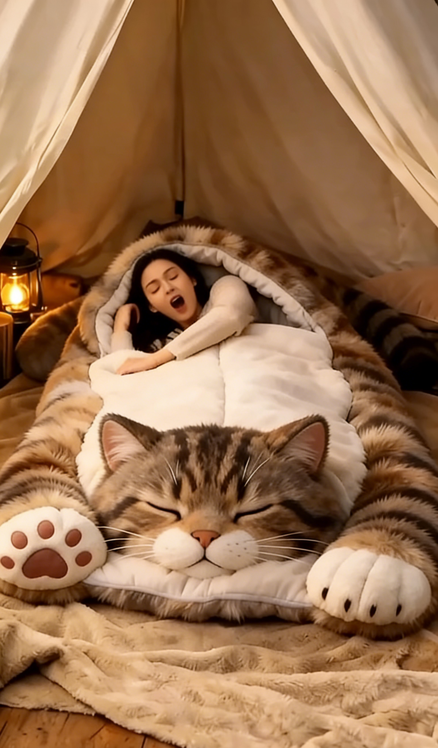🔥Hot Sale 49% off🌟 Fluffy sleeping bag– Soft, Warm & Purrfectly Cozy😴💤