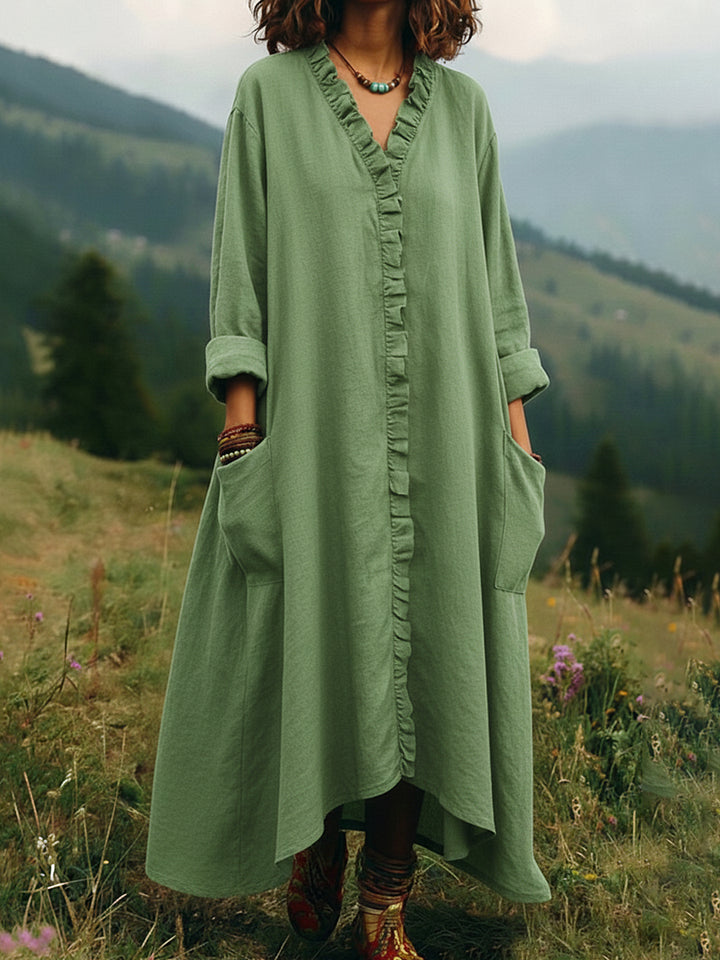 🔥Summer Arrivals🌟Vintage Lace V-neck Irregular Hem Dress