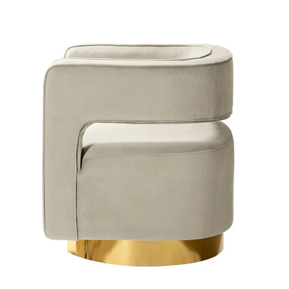 Agata Velvet Swivel Barrel Armchair