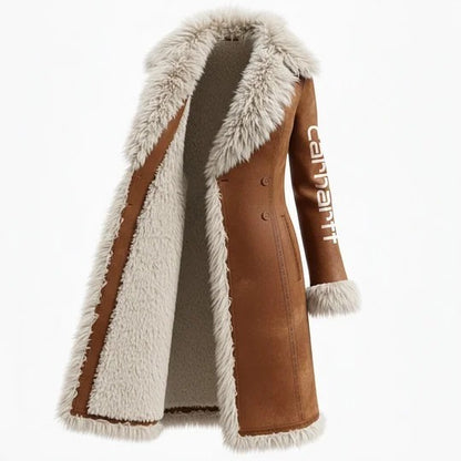 🔥𝗖𝗹𝗲𝗮𝗿𝗮𝗻𝗰𝗲 𝗦𝗮𝗹𝗲🌟Luxurious Faux Fur Trimmed Long Coat for Winter Elegance
