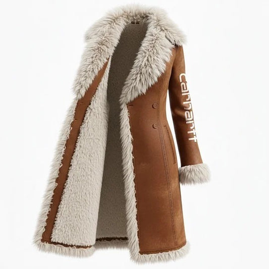 🔥𝗖𝗹𝗲𝗮𝗿𝗮𝗻𝗰𝗲 𝗦𝗮𝗹𝗲🌟Luxurious Faux Fur Trimmed Long Coat for Winter Elegance