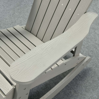 Ovios  Rocking Adirondack Chair 2-Piece Waterproof Plastic Frame