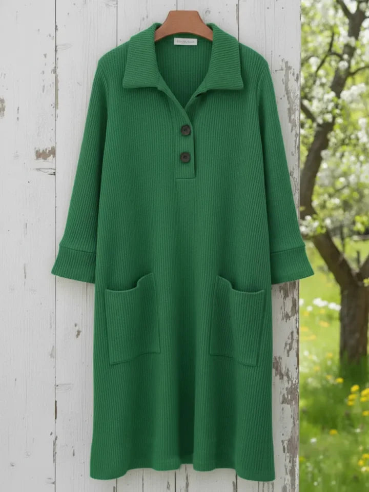 🔥Summer Arrivals🌟Cozy Stand-collar Button-up Midi Dress