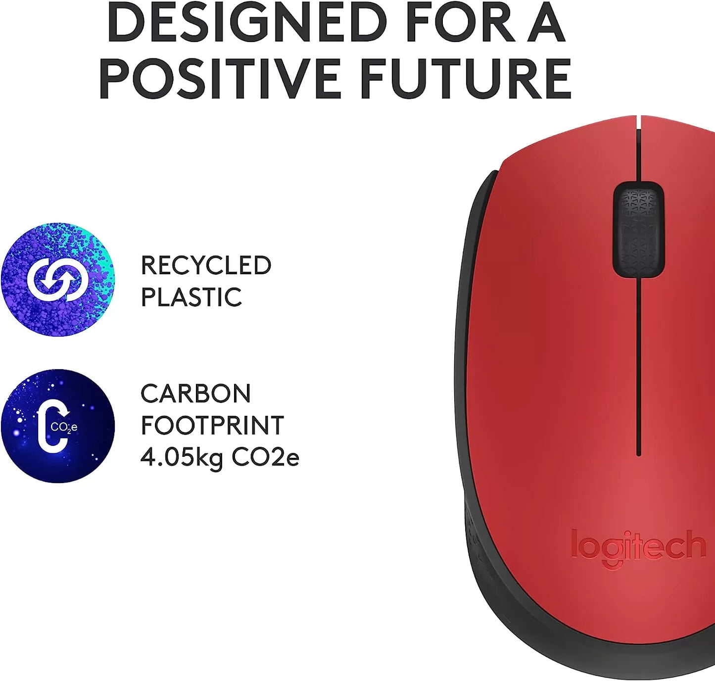Logitech M170 Wireless Mouse for PC, Mac, Laptop, 2.4 GHz with USB Mini Receiver, Optical Tracking, 12-Months Battery Life, Ambidextrous - Blue Grey
