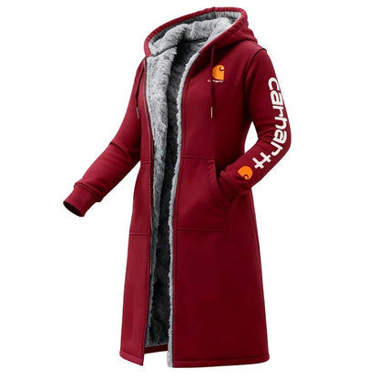 🔥𝗖𝗹𝗲𝗮𝗿𝗮𝗻𝗰𝗲 𝗦𝗮𝗹𝗲🌟Women's Vintage Fleece Pocket Full Zip Long Sleeve Hoodie Long Coat