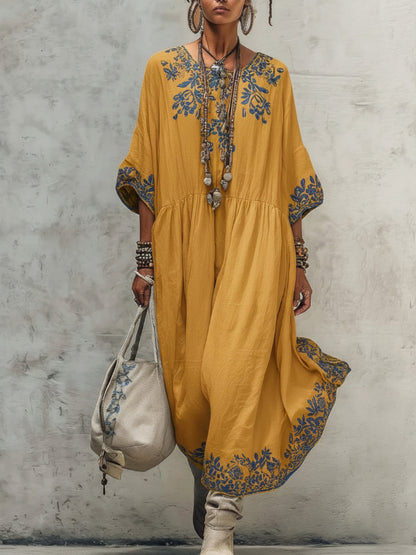 🔥Summer Arrivals🌟Retro Floral Print Cozy Vacation Dress