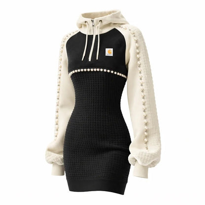 🔥𝗖𝗹𝗲𝗮𝗿𝗮𝗻𝗰𝗲 𝗦𝗮𝗹𝗲🌟Women's Hooded Pearl Detail Sweatshirt Dress
