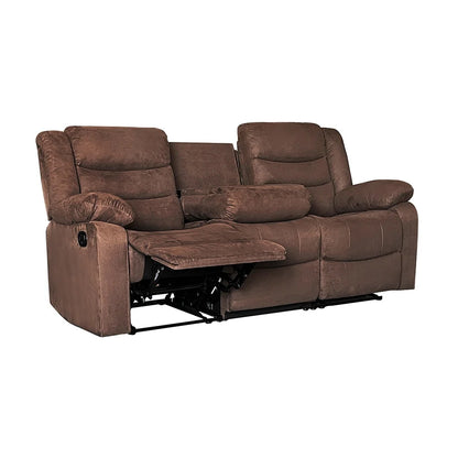 Modern 3-Piece Manual Reclining Living Room Sofa Set with Dropdown Table and Console