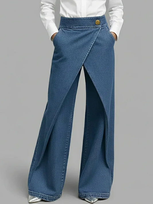🔥Summer Arrivals🌟Women's High-waisted Casual Loose-fitting Wide-leg Jeans