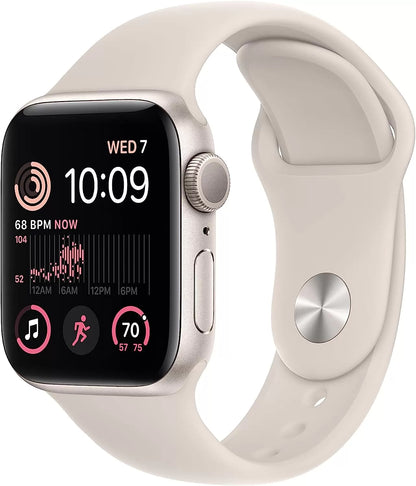 Watch SE (2nd Gen) [GPS 40mm] Smart Watch w/Starlight Aluminum Case & Starlight Sport Band - S/M. Fitness & Sleep Tracker, Crash Detection, Heart Rate Monitor, Retina Display, Water Resistant