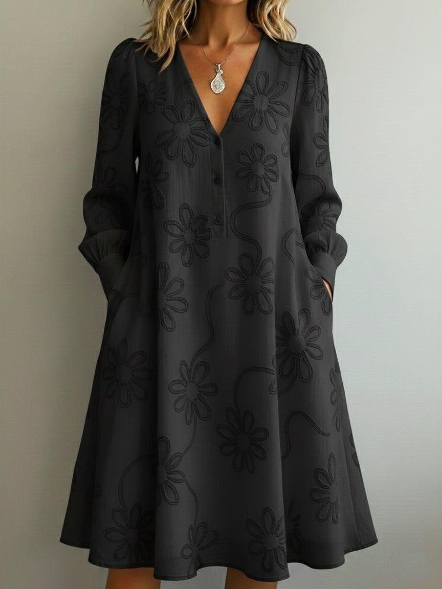 🔥Summer Arrivals🌟Vintage Elegant V-neck Floral Embroidery Dress