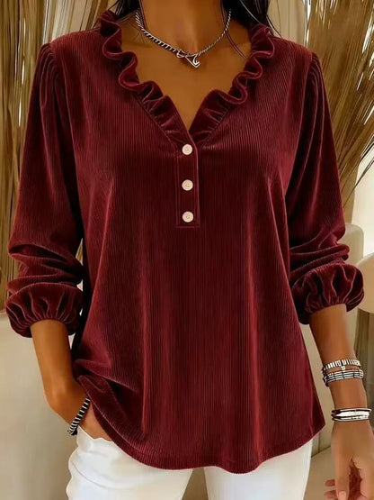 🔥Summer Arrivals🌟Women's Solid Color Crew Neck Long Sleeve Casual Loose Knit Pullover