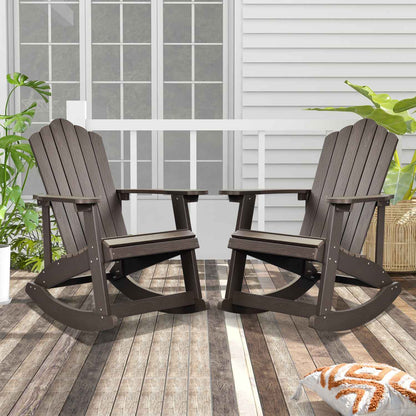 Ovios  Rocking Adirondack Chair 2-Piece Waterproof Plastic Frame