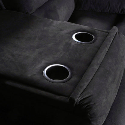 Modern 3-Piece Manual Reclining Living Room Sofa Set with Dropdown Table and Console