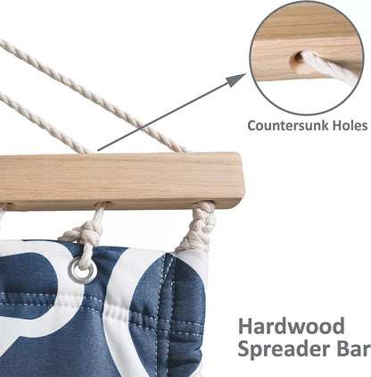 55 Inch Extra Large Double Hammock with Stand, 475lbs Capacity, Outdoor Portable Hammock with Hardwood Spreader Bar, Extra Large Pillow