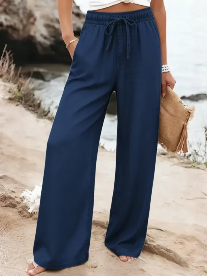 🔥Summer Arrivals🌟Women's Casual Tencel And Cotton Wide-leg Pants