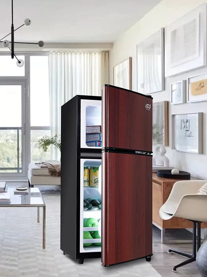 KRIB BLING Mini Fridge with Freezer on Top, 3.5 Cu.Ft Compact Refrigerator with 7 Levels Adjustable Thermostat, Small Fridge for Dorm, Office, RV Camping, Silver