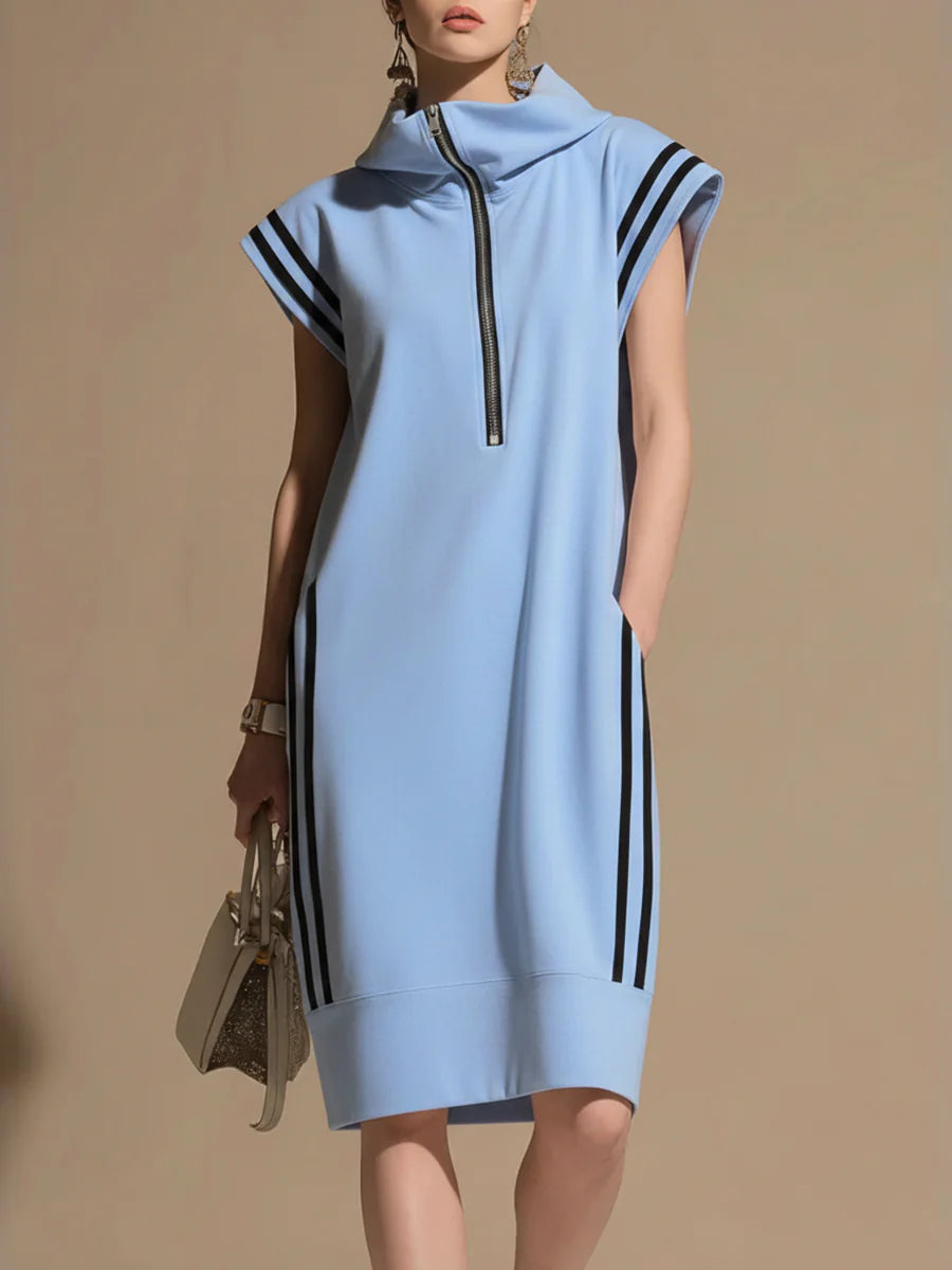 🔥Summer Arrivals🌟Women's Casual Patchwork Striped Hooded Dress