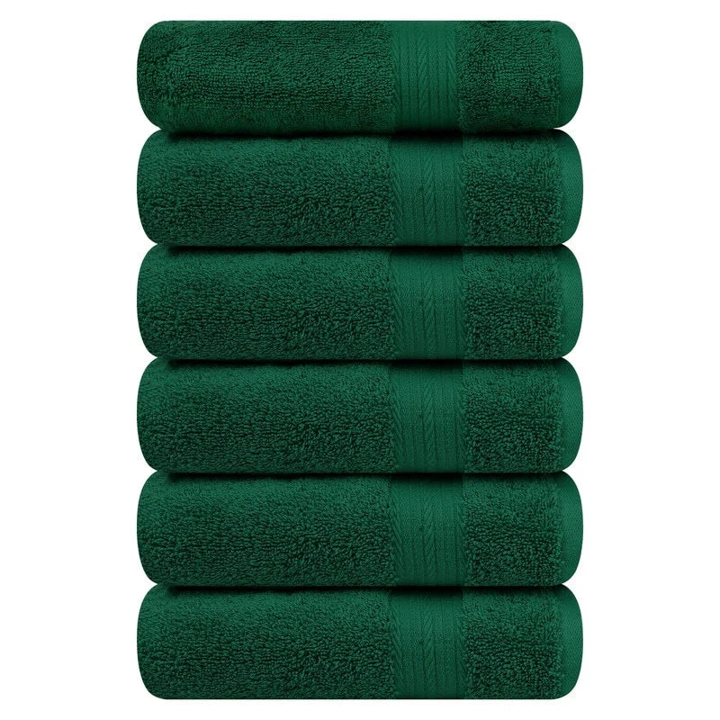 Superior Cotton 600 GSM Hand Towels 18x28 Inch by Ample Decor - 6 Pcs