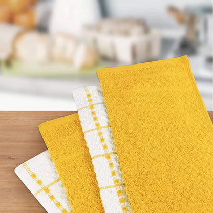 Kitchen Towels 12 Pack, 15 x 25 Inches, 100% Ring Spun Cotton Super Soft and Absorbent Linen Dish Towels, Tea Towels and Bar Towels Set (Black)