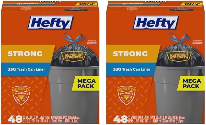 Hefty Strong Lawn & Leaf Trash Bags, 39 Gallon, 38 Count