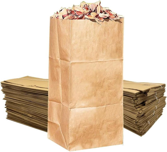 Rocky Mountain Goods Yard Waste Bags - Large 30 Gallon Brown Paper Leaf Bags for Yard/Garden/Lawn - Environmental Friendly - Tear Resistant - Heavy Duty - 2 Ply Self Standing (Pack of 5)