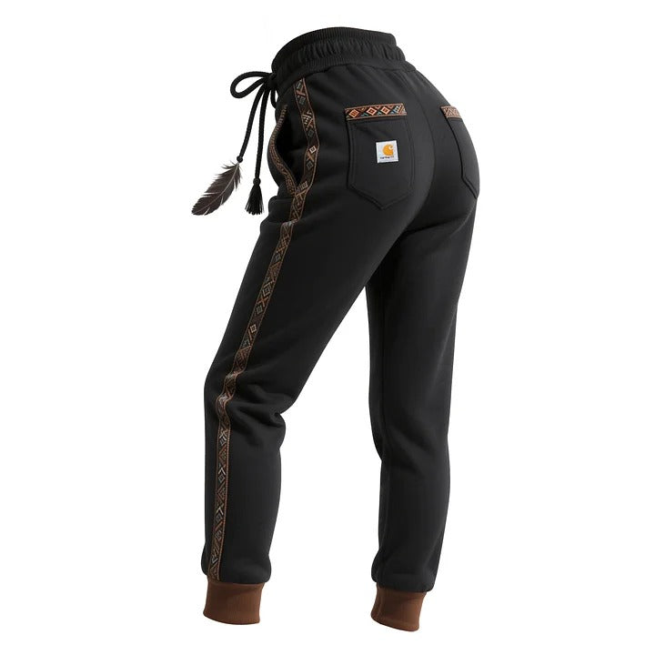 🔥𝗖𝗹𝗲𝗮𝗿𝗮𝗻𝗰𝗲 𝗦𝗮𝗹𝗲🌟Women's Retro Ethnic Style Half-Zip Stand Collar Sweatshirt And Trousers Set