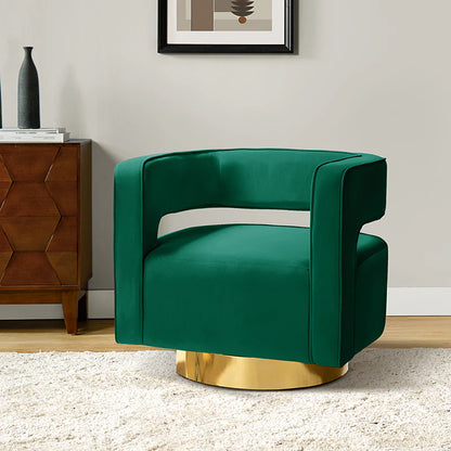 Agata Velvet Swivel Barrel Armchair