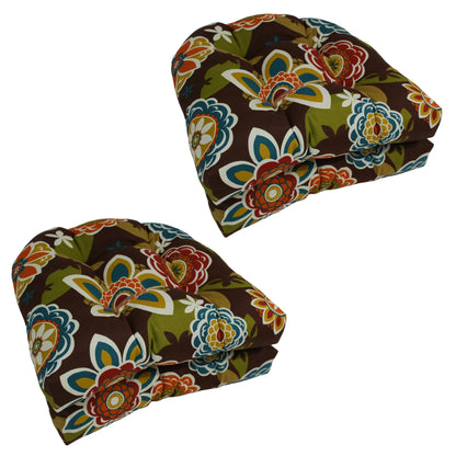 19-inch Rounded Back Indoor/Outdoor Chair Cushions (Set of 4) - 19" x 19"