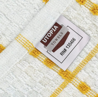 Kitchen Towels 12 Pack, 15 x 25 Inches, 100% Ring Spun Cotton Super Soft and Absorbent Linen Dish Towels, Tea Towels and Bar Towels Set (Black)