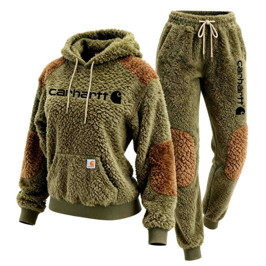 🔥𝗖𝗹𝗲𝗮𝗿𝗮𝗻𝗰𝗲 𝗦𝗮𝗹𝗲🌟Cozy Olive Green Fleece Hoodie and Jogger Set