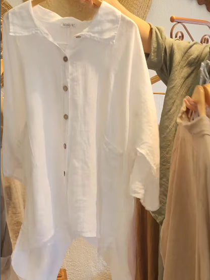 🔥Summer Arrivals🌟Women's Casual Cotton And Linen Shirt
