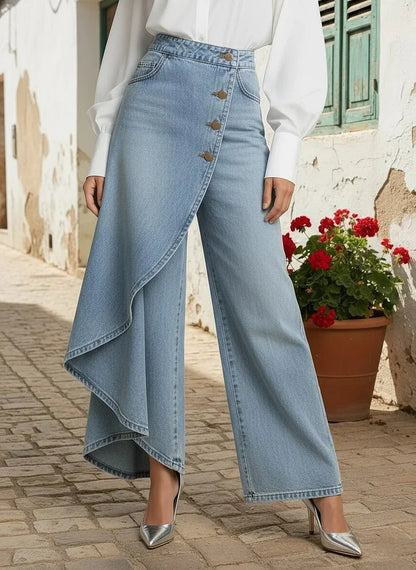 🔥Summer Arrivals🌟Women's High-waisted Relaxed Fit Wide-leg Jeans With A Stylish Design