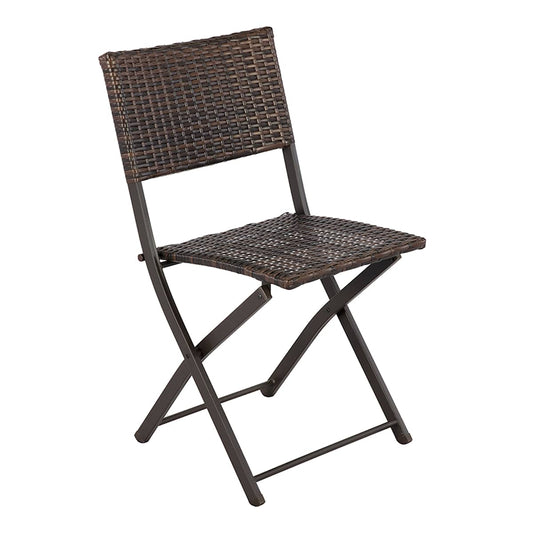 Hampton Wicker Patio Folding Chair, Brown