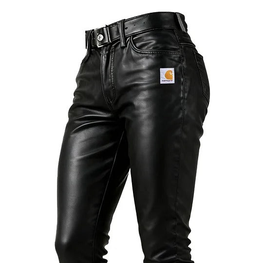 🔥𝗖𝗹𝗲𝗮𝗿𝗮𝗻𝗰𝗲 𝗦𝗮𝗹𝗲🌟Women's Vintage Black Leather Zipper Skinny Pants