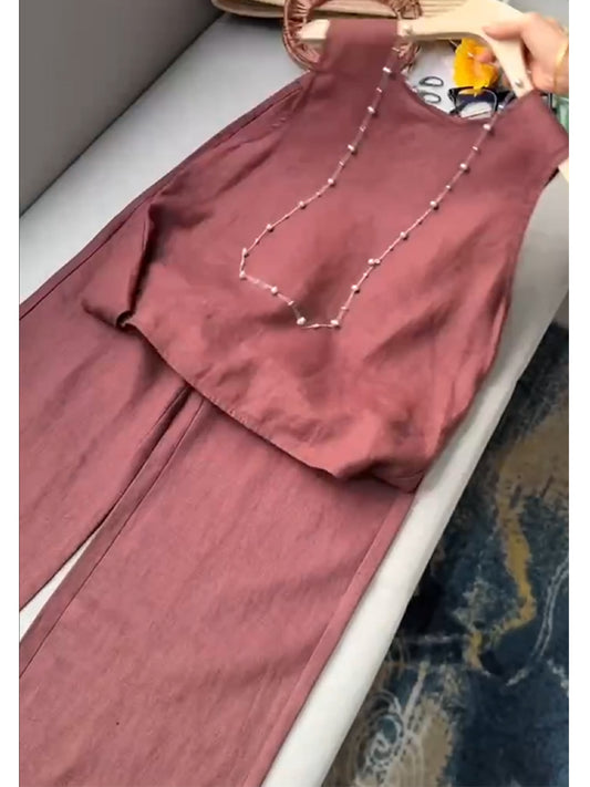 🔥Summer Arrivals🌟Women's Cotton And Linen Casual Vest and Pants Set