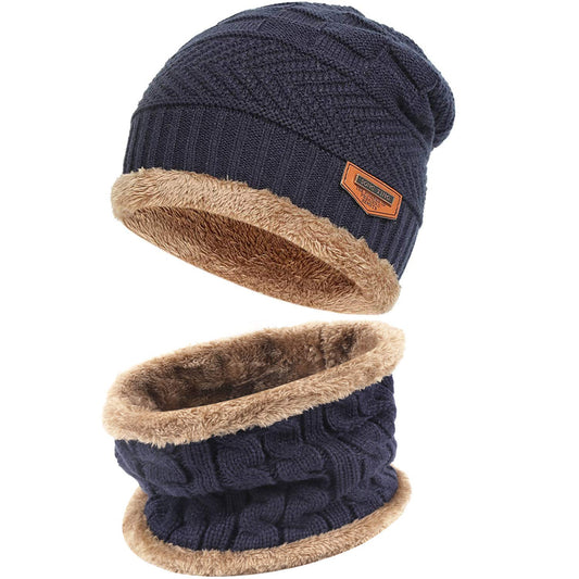 🔥𝗖𝗹𝗲𝗮𝗿𝗮𝗻𝗰𝗲 𝗦𝗮𝗹𝗲🌟Mens Womens Winter Beanie Hat Scarf Set Warm Knit Hat Thick Fleece Lined Winter Cap