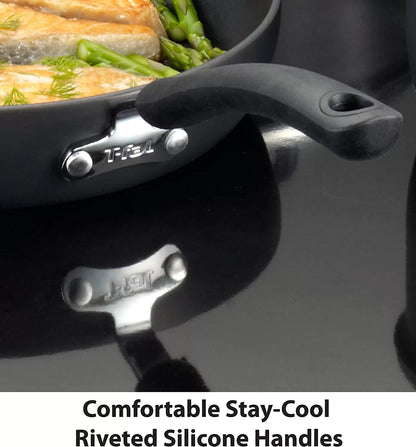 Hard Anodized Nonstick 17 Piece Cookware Set, Black