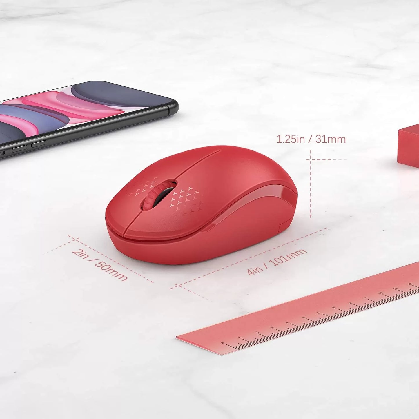 seenda Wireless Mouse, 2.4G Noiseless Mouse with USB Receiver - Portable Computer Mice for PC, Tablet, Laptop with Windows System - Mint Green