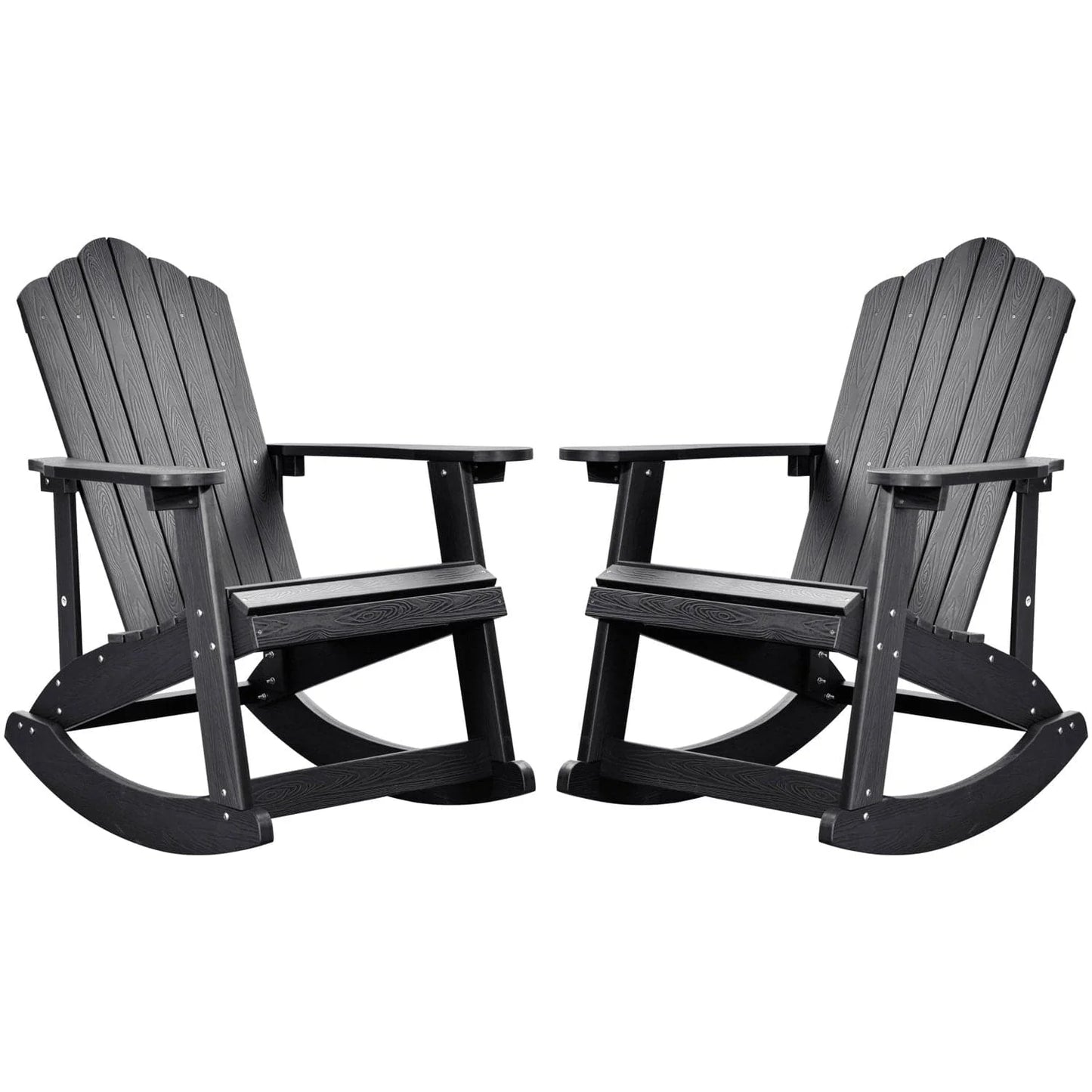 Ovios  Rocking Adirondack Chair 2-Piece Waterproof Plastic Frame