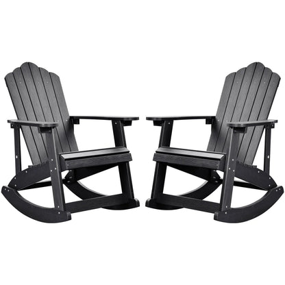 Ovios  Rocking Adirondack Chair 2-Piece Waterproof Plastic Frame